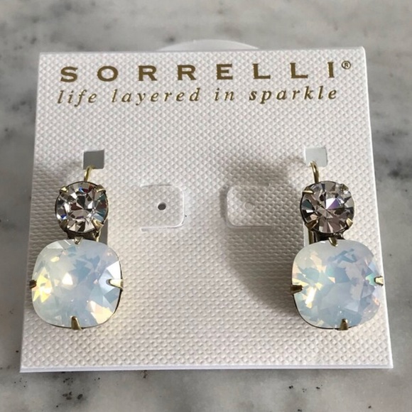 Sorrelli Jewelry - White Opal Frost Crystal & Clear Earring,NWT